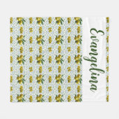 Personalized Greek Tiled Olives Fleecedecke (Vorderseite (Horizontal))