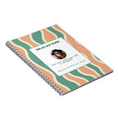 Personalized Green and Orange Wave Patterned Notizblock (Rechte Seite)