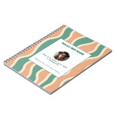 Personalized Green and Orange Wave Patterned Notizblock (Linke Seite)