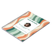 Personalized Green and Orange Wave Patterned Notizblock (Linke Seite)