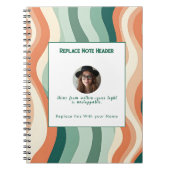 Personalized Green and Orange Wave Patterned Notizblock (Vorderseite)