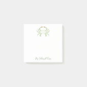 Personalized Green Chic Crab, Beach Sticky Notes Post-it Klebezettel (Vorderseite)