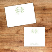 Personalized Green Chic Crab, Beach Sticky Notes Post-it Klebezettel