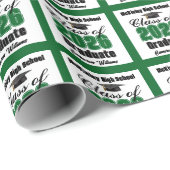 Personalized Green Class of 2026 Graduation Geschenkpapier (Rolleneckpunkt)