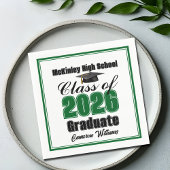 Personalized Green Class of 2026 Graduation Party Serviette