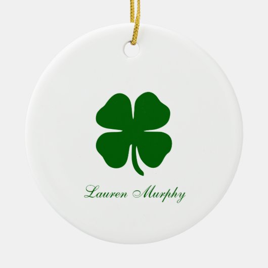 Personalized Green Clover Keramik Ornament (Vorne)