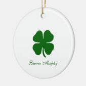 Personalized Green Clover Keramik Ornament (Links)