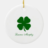 Personalized Green Clover Keramik Ornament (Hinten)