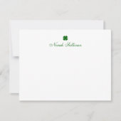 Personalized Green Clover Mitteilungskarte (Vorderseite)