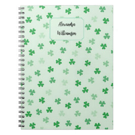 Personalized Green Clover Notebook | Minimal Lucky Notizblock