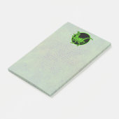 Personalized Green Dinosaur Post-it Klebezettel (angewinkelt)