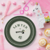 Personalized Green Duck Birthday Plates Pappteller (Party)