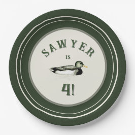 Personalized Green Duck Birthday Plates Pappteller