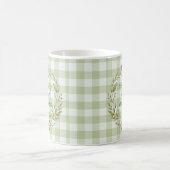 Personalized Green Gingham Newlywed Wedding Kaffeetasse (Mittel)