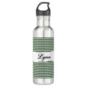 Personalized Green Gingham Pattern & Custom Name Edelstahlflasche (Vorderseite)