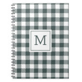 Personalized Green Gingham Plaid Monogram Notizblock (Vorderseite)