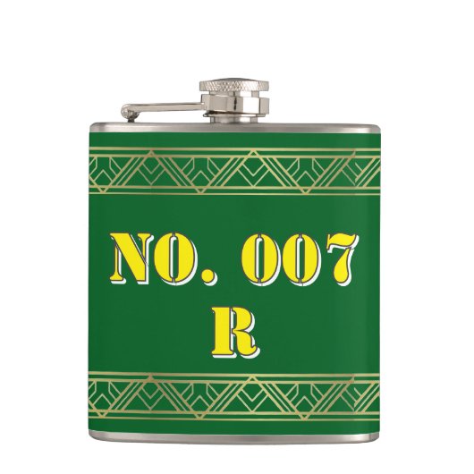 Personalized Green & Gold Art Deco Custom Text Vin Flachmann (Vorderseite)