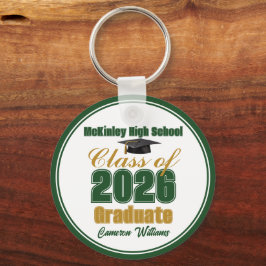 Personalized Green Gold Class of 2026 Graduation Schlüsselanhänger