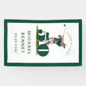 Personalized Green Golf 50th Birthday  Banner (Horizontal)