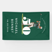 Personalized Green Golf 50th Birthday  Banner (Horizontal)