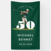 Personalized Green Golf 50th Birthday  Banner (Vertikal)