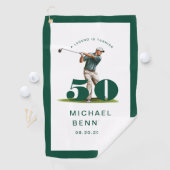 Personalized Green Golf 50th Birthday Golfhandtuch (Insitu)