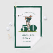 Personalized Green Golf 50th Birthday Golfhandtuch (Insitu)