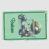 Personalized Green Golf Towel Golfhandtuch (Horizontal)