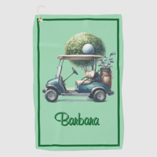 Personalized Green Golf Towel Golfhandtuch
