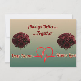 Personalized  Green Heart&Bouquet-valentine's card Feiertagskarte