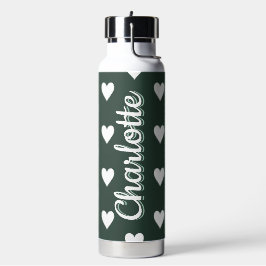 Personalized Green Heart Pattern Trinkflasche