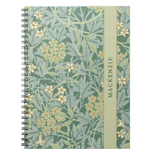Personalized Green Jasmine Floral Pattern Notizblock (Vorderseite)