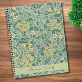 Personalized Green Jasmine Floral Pattern Notizblock