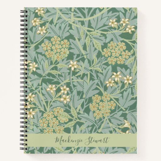 Personalized Green Jasmine Floral Pattern Notizblock (Vorderseite)