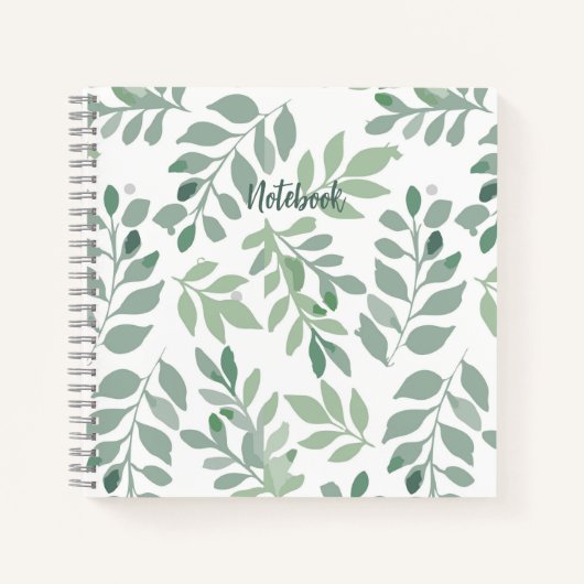 Personalized Green Leaf Spiral Notebook Notizblock (Vorderseite)