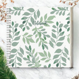 Personalized Green Leaf Spiral Notebook Notizblock