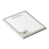 Personalized Green Leaves Home Office Stationery Notizblock (angewinkelt)