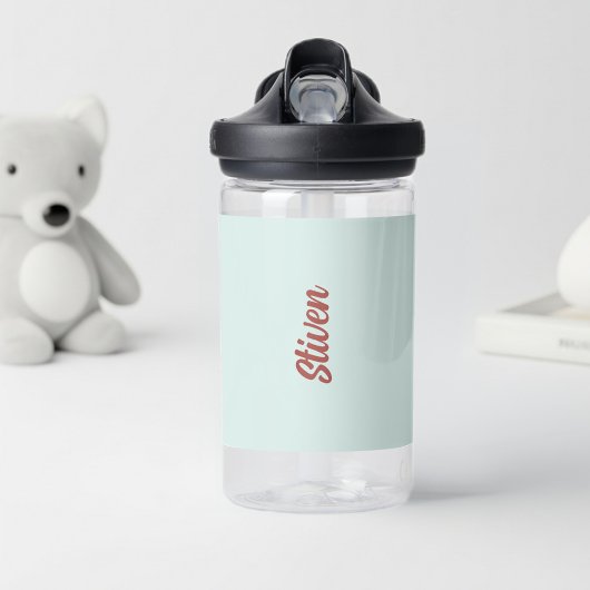 Personalized Green Mint Plastic Bottle for Kids Trinkflasche