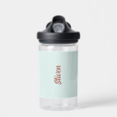 Personalized Green Mint Plastic Bottle for Kids Trinkflasche (Vorne)