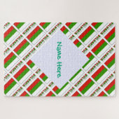 Personalized Green Name Bulgaria Flag Tiled Puzzle (Horizontal)