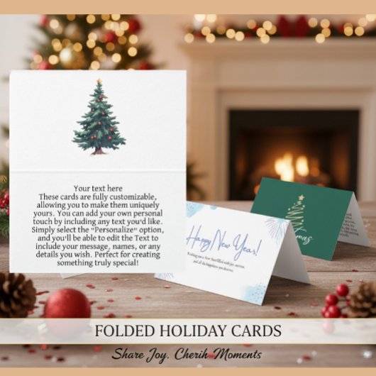 Personalized Green New Year Celebration Cards