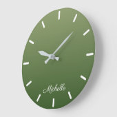 Personalized green ombre große wanduhr (Winkel)