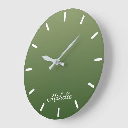 Personalized green ombre große wanduhr (Winkel)