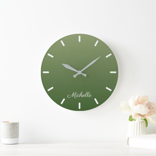 Personalized green ombre große wanduhr (Zuhause)