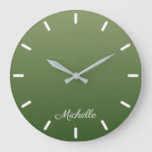Personalized green ombre große wanduhr (Vorderseite)