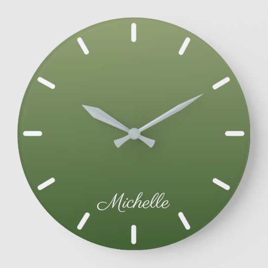 Personalized green ombre große wanduhr (Vorderseite)