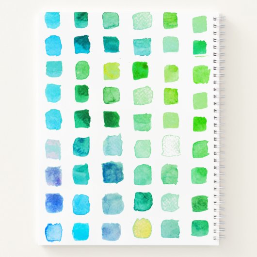 Personalized Green Pattern Sketchbook  Notizblock (Rückseite)