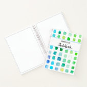 Personalized Green Pattern Sketchbook  Notizblock (Innenseite)