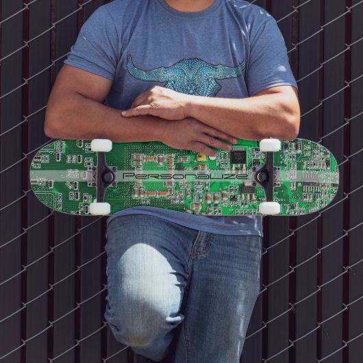 Personalized Green PCB Circuit Board for IT Pros Skateboard (Außenbereich 3)