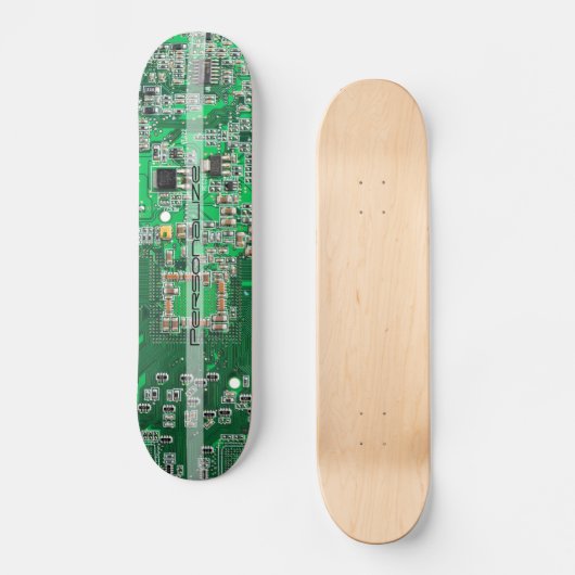 Personalized Green PCB Circuit Board for IT Pros Skateboard (Vorderseite)